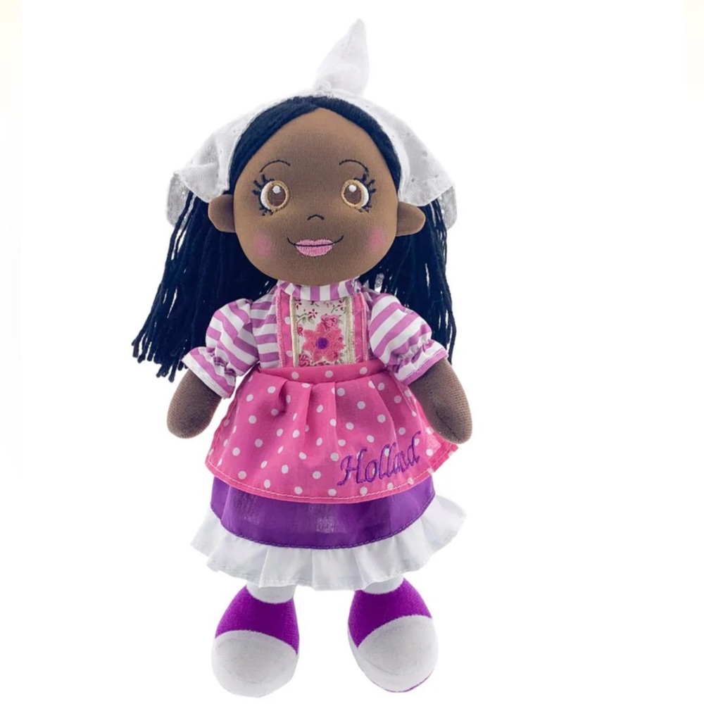 Cuddle Doll in Dutch Costume and Lace Hat